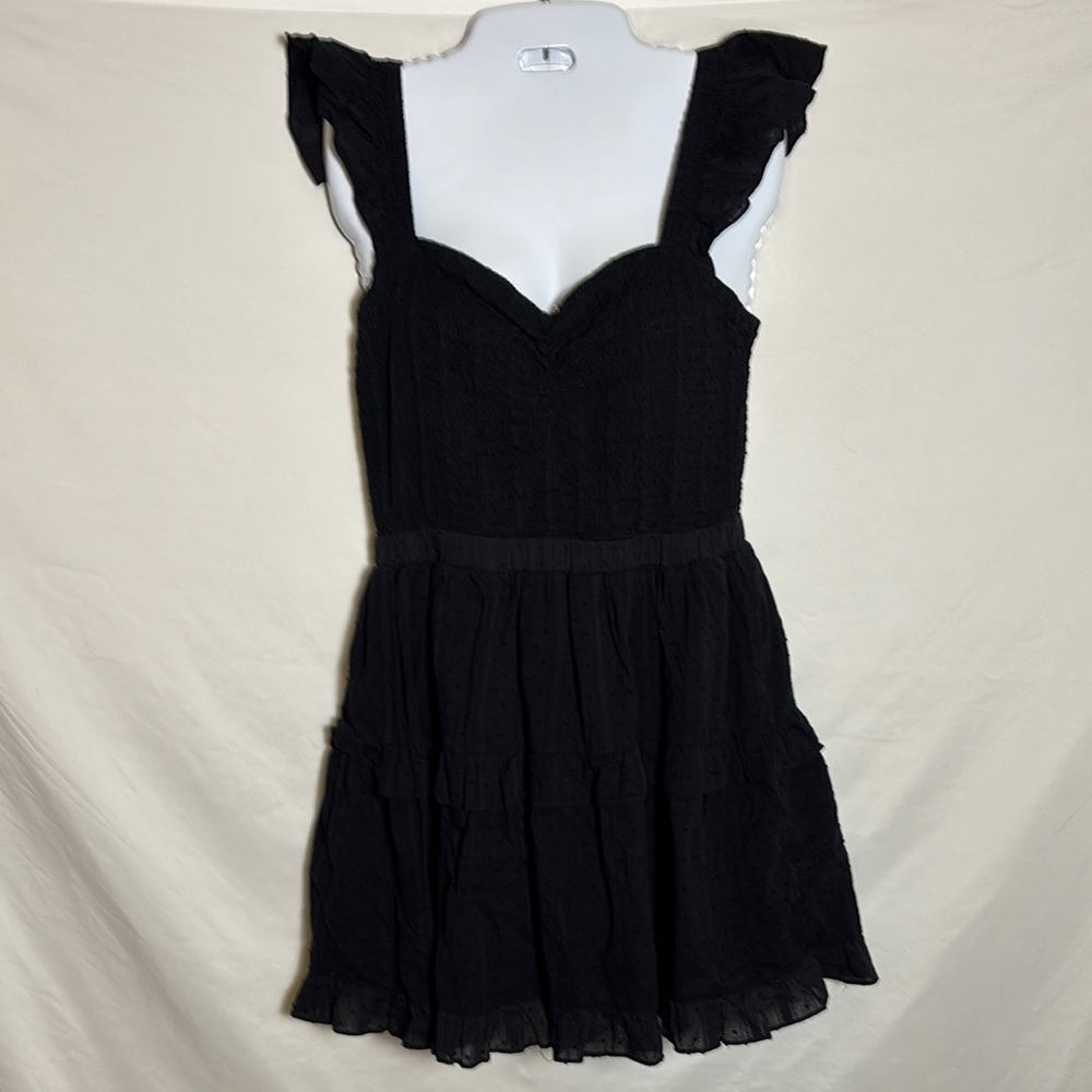 Mable Mini Dress Off Shoulder Ruffle Black- Large - Picture 2 of 9